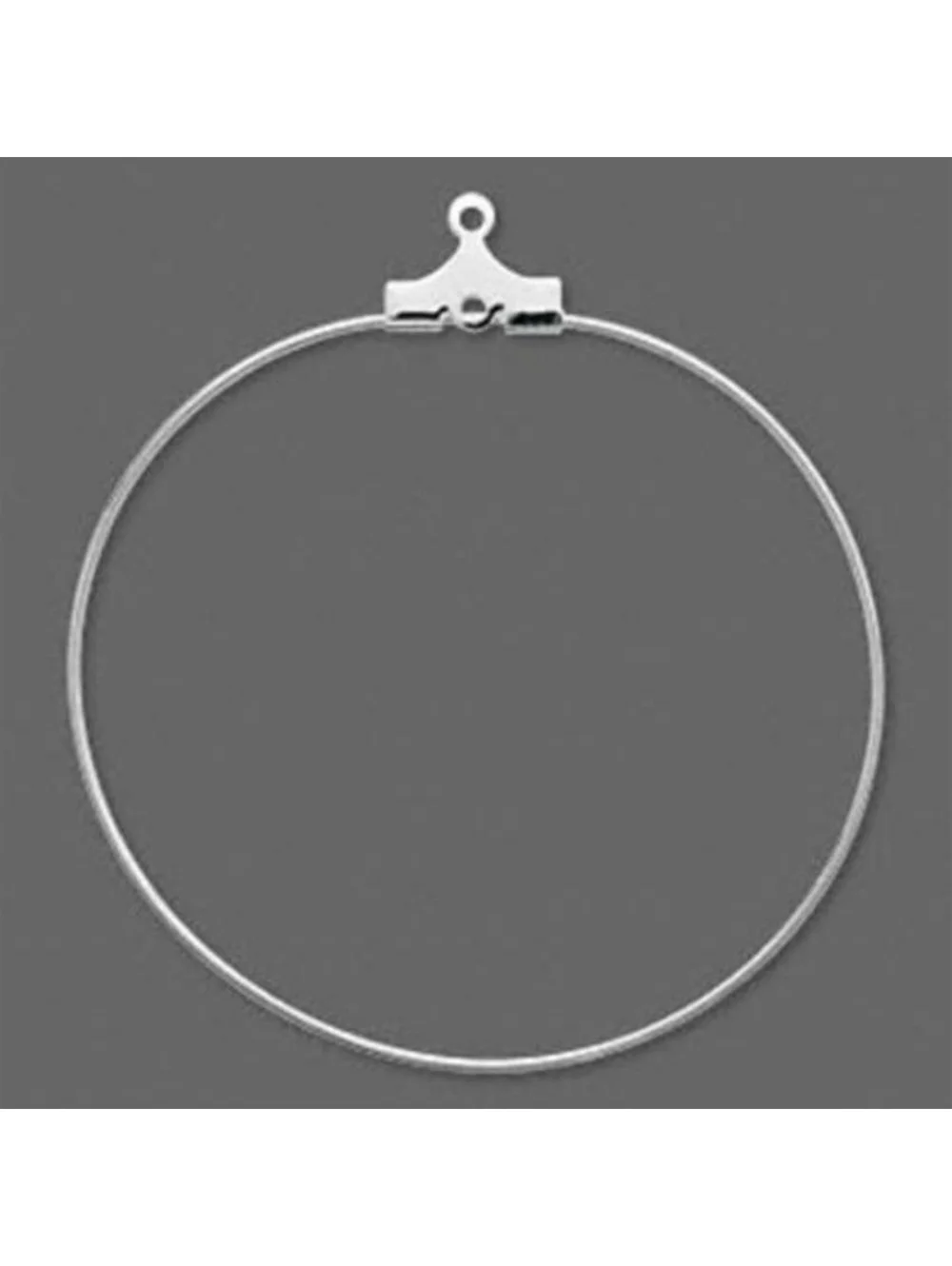 10 Silver Plated Earring Beading Hoops with Center Loop 40mm Add a Bead Findings